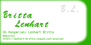 britta lenhart business card